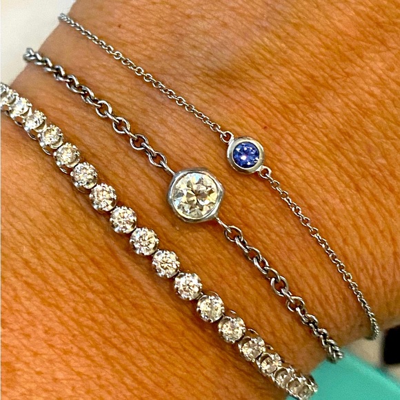 ***SOLD*** TIFFANY Elsa Peretti Color by the Yard Sapphire Bracelet In Platinum! - Picture 7 of 15